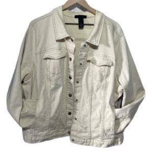 Lane Bryant cream Jean jacket size 26